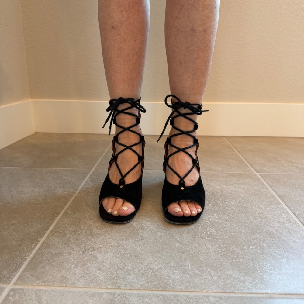 Chloe Black Suede Gladiator Foster Sandals - Picture 3 of 6